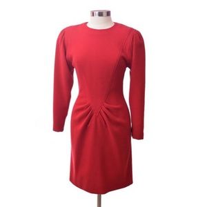 Oscar De La Renta Red Long Sleeve  Dress Size 10